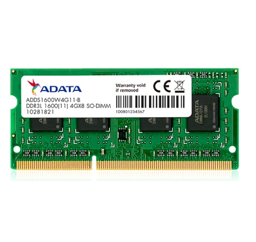 Imagen MEMORIA RAM SODIMM DDR3L ADATA DE 8GB A 1600MHZ LOW 1.35V