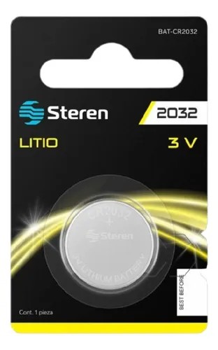 Imagen PILA O BATERIA DE LITIO TIPO BOTON CR2032 STEREN CAP 210mAh