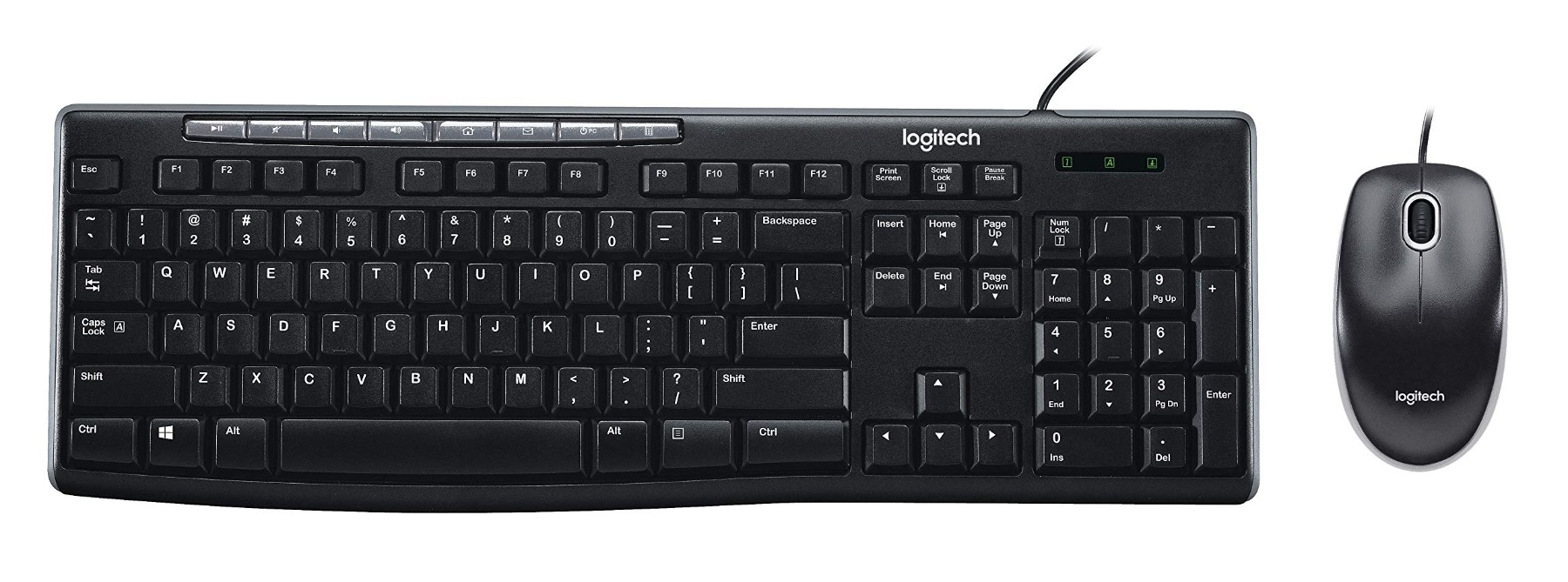Imagen KIT DE TECLADO Y MOUSE USB LOGITECH MK200 MULTIMEDIA NEGRO