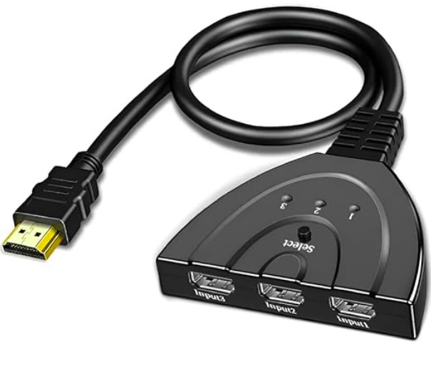 Imagen SWITCH DIVISOR DE VIDEO HDMI CON 3 ENTRADAS 1 SALIDA